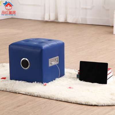 cube ottoman with bluetooth speaker